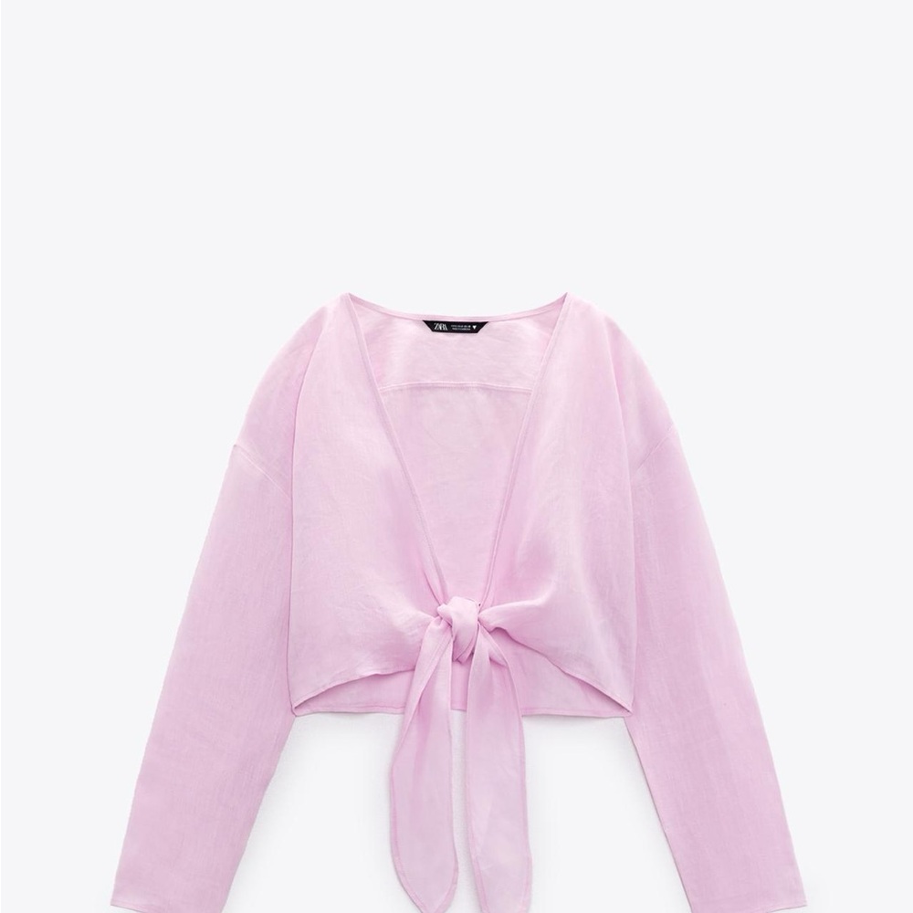 Zara Soft Pink linen top